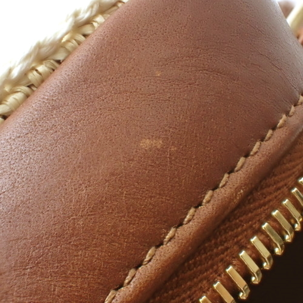 Saint Laurent Ysl Lou Camera Logo Straw Paris Brown Fringe - Picture 7 of 9
